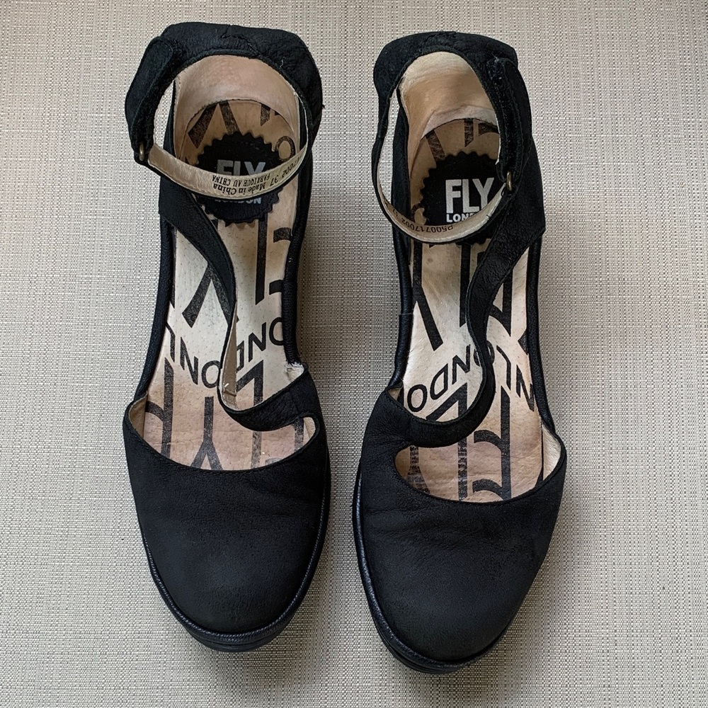 Fly London Suede Mary Jane Sandals Size EU 37 US 6.5 - 7